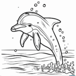 Deep Sea Blue Dolphin Coloring Pages 2