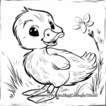 Delicate Mallard Duck in Spring Coloring Sheets 3