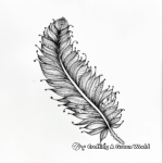 Delicate Watercolor Feather Coloring Pages 2