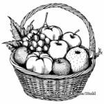 Delicious Fruit Basket Coloring Pages for Adults 1