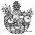 Delicious Fruit Basket Coloring Pages for Adults 3