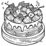 Delightful Chocolate Cake Coloring Pages 1