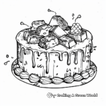Delightful Chocolate Cake Coloring Pages 2