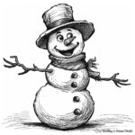 Delightful Frosty with Kids Coloring Pages 1