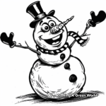 Delightful Frosty with Kids Coloring Pages 3