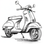 Delightful Vespa Scooter Coloring Pages 1