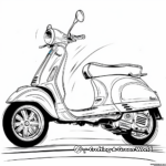 Delightful Vespa Scooter Coloring Pages 3