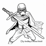 Depicting the Power: Kylo Ren's Crossguard Lightsaber Coloring Pages 3