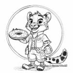 Deputy Clawhauser: Donut-Loving Cheetah Coloring Pages 2