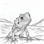 Desert Habitat of Frilled Lizard Coloring Pages 2