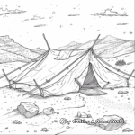 Desert Scene: Bedouin Tent Coloring Pages 1