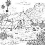 Desert Scene: Bedouin Tent Coloring Pages 2