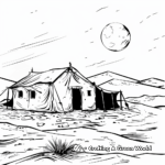 Desert Scene: Bedouin Tent Coloring Pages 3