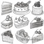 Dessert Collection Coloring Pages: Cakes, Pies and Cookies 1