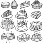Dessert Collection Coloring Pages: Cakes, Pies and Cookies 2