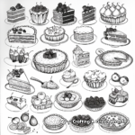 Dessert Collection Coloring Pages: Cakes, Pies and Cookies 3