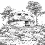 Detail-Oriented German Bunker Coloring Pages for adults 2