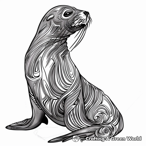 Detailed Adult Sea Lion Coloring Pages 1