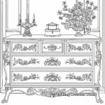 Detailed Antique Furniture Coloring Pages 4