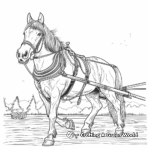 Detailed Ardennes Draft Horse Coloring Pages for Adults 2