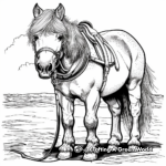 Detailed Ardennes Draft Horse Coloring Pages for Adults 4