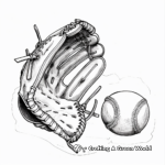 Detailed Baseball Glove and Ball Coloring Pages 3