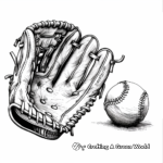 Detailed Baseball Glove and Ball Coloring Pages 4