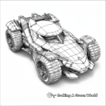 Detailed Batmobile Coloring Pages for Adults 3