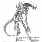 Detailed Biomechanical Xenomorph Coloring Pages for Adults 2