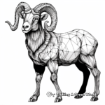 Detailed Black Ram Coloring Pages for Adults 1