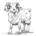 Detailed Black Ram Coloring Pages for Adults 2
