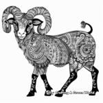 Detailed Black Ram Coloring Pages for Adults 3