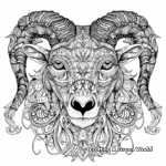 Detailed Black Ram Coloring Pages for Adults 4