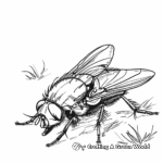Detailed Blow Fly Coloring Pages for Adults 1