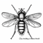 Detailed Blow Fly Coloring Pages for Adults 3