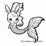 Detailed Bunny Mermaid Coloring Pages for Adults 1