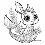 Detailed Bunny Mermaid Coloring Pages for Adults 2