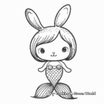 Detailed Bunny Mermaid Coloring Pages for Adults 4