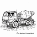 Detailed Cement Mixer Truck Coloring Pages 1