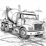 Detailed Cement Mixer Truck Coloring Pages 2