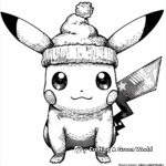 Detailed Christmas Pikachu Coloring Pages for Adults 1