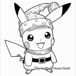 Detailed Christmas Pikachu Coloring Pages for Adults 4