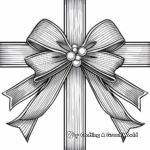 Detailed Christmas Ribbon Coloring Pages 3