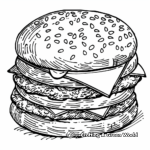 Detailed Coloring Pages of a Big Mac from McDonald's 1