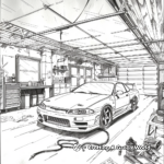 Detailed Coloring Pages of Fast and Furious Garage 4