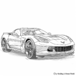 Detailed Corvette C8 Coloring Sheets for Adults 1