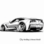 Detailed Corvette C8 Coloring Sheets for Adults 4