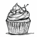 Detailed Cupcake Coloring Pages for Adults 1