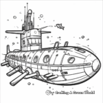 Detailed Deep-Sea Research Submarine Coloring Pages for Adults 1