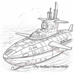 Detailed Deep-Sea Research Submarine Coloring Pages for Adults 2